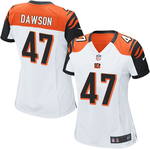 Women's Elite Paul Dawson Nike Jersey White Road - #47 NFL Cincinnati Bengals